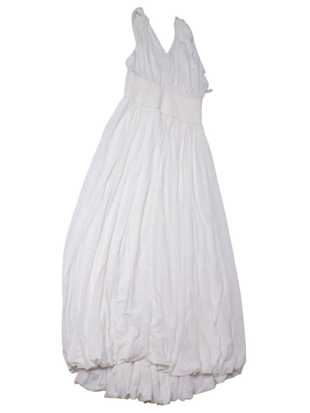 🆕LA LIGNE Balloon Hemline Jersey Midi Dress Off-White X-Small - Picture 6 of 9